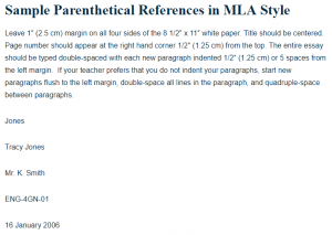 Sample Parenthetical References in MLA Style