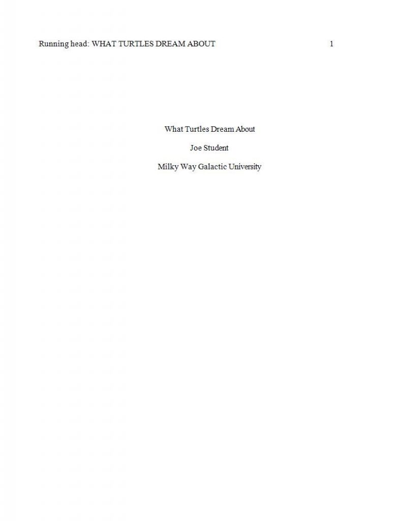 apa format title page of research paper