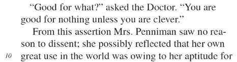 SAT Literature Practice Test 3 on Mrs. Penniman's and Doctor's dialogue line 10