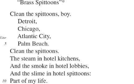 SAT Literature Practice test on “Brass Spittoons” by Langston Hughes