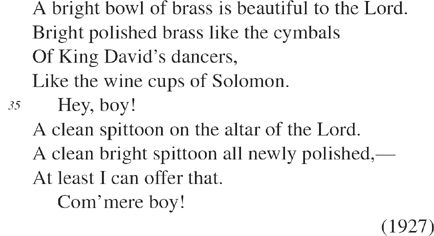 “Brass Spittoons” by Langston Hughes line 35