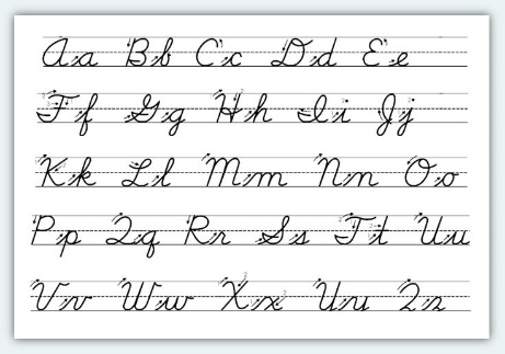 Cursive writing practice sheet