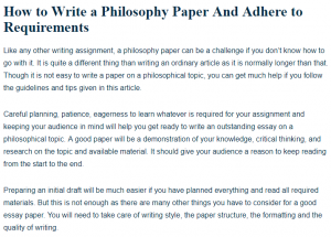 how to start a philosophy essay