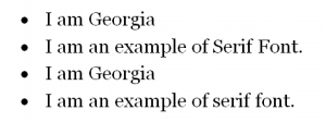 Georgia font