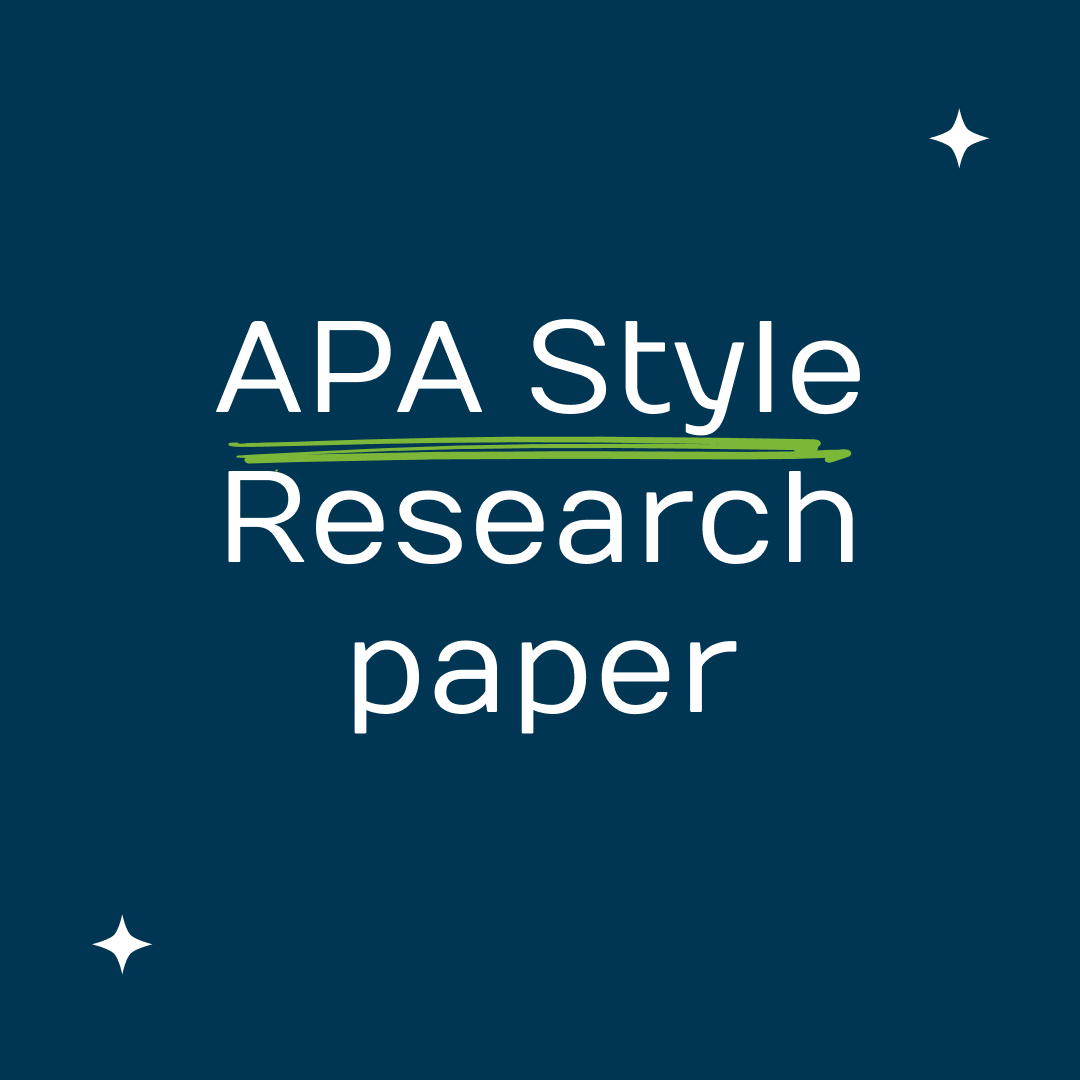 How to Write a Research Paper in APA Format